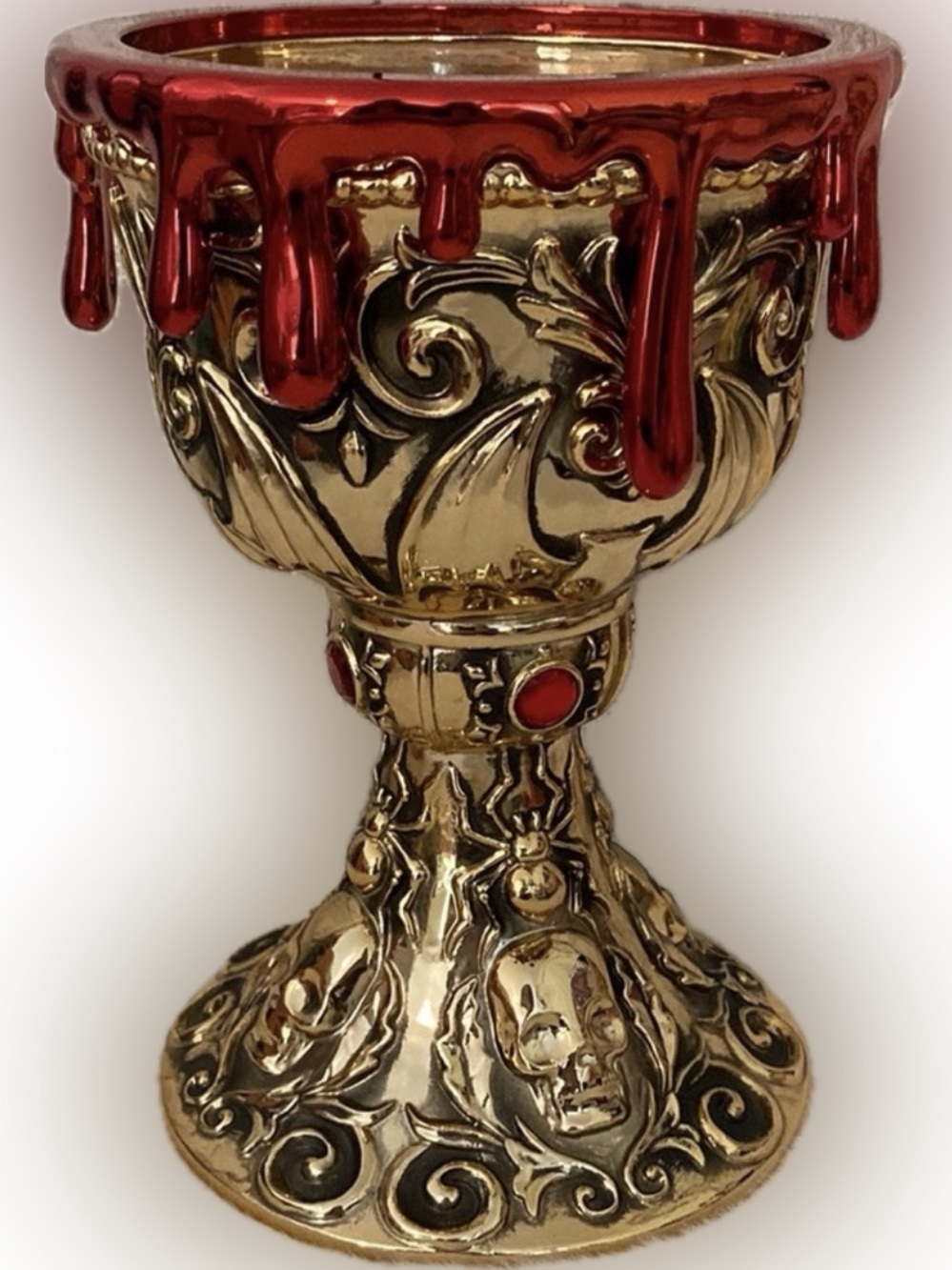Bath and Body Works Halloween Bloody Gold Chalice Cup Candle Holder NWT